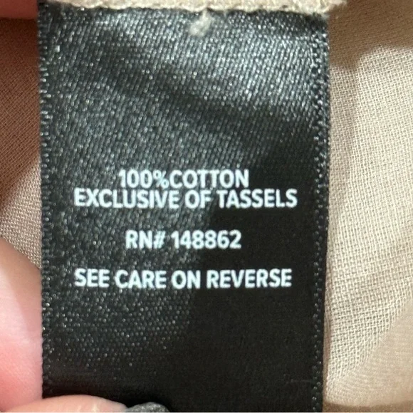 Torrid Size 5 Boho Gauzy Cotton Peasant Top Tassel Detail Relaxed Fit Milkmaid - Picture 12 of 14